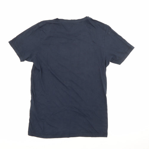 JACK & JONES Mens Blue  Cotton  T-Shirt Size S Crew Neck