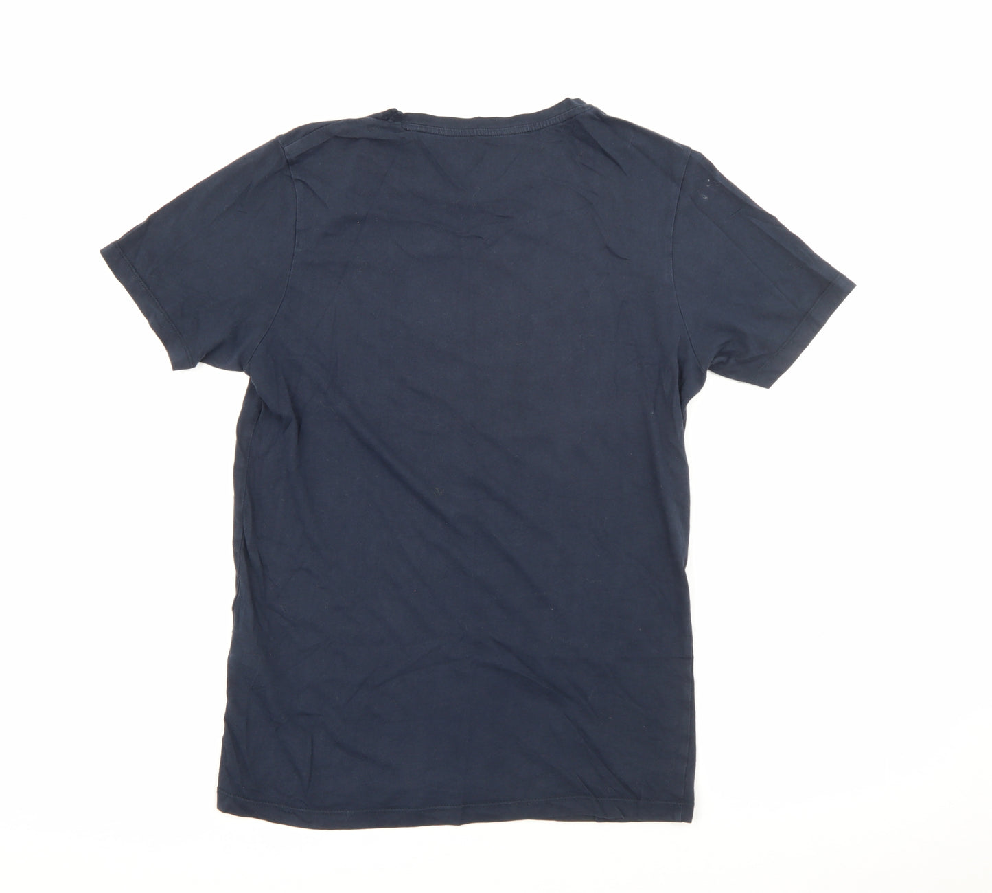 JACK & JONES Mens Blue  Cotton  T-Shirt Size S Crew Neck