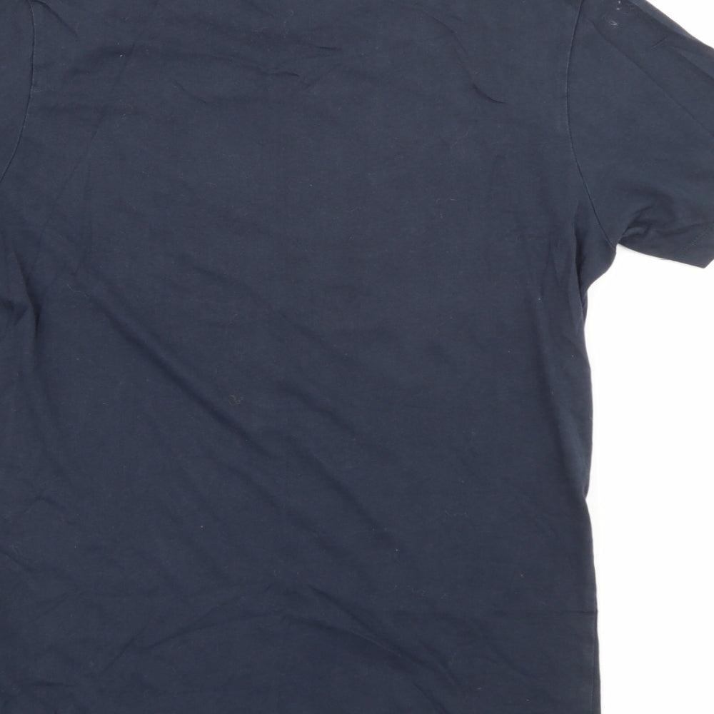 JACK & JONES Mens Blue  Cotton  T-Shirt Size S Crew Neck