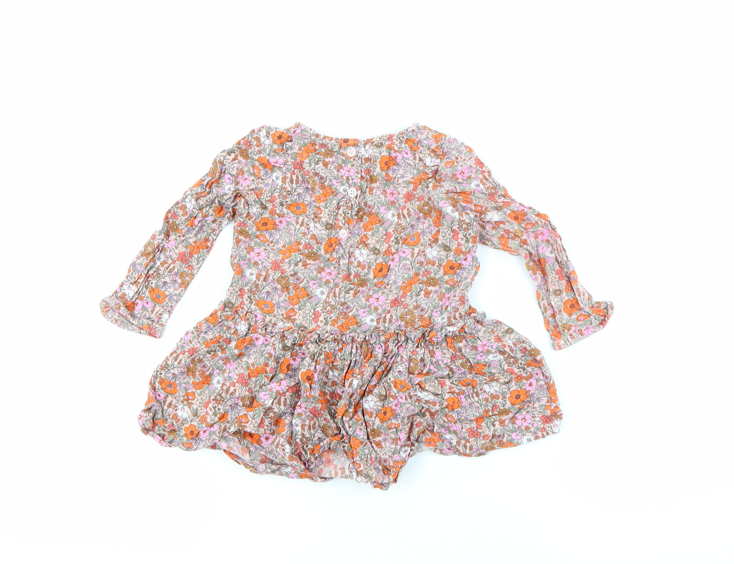 NEXT Baby Multicoloured Floral Viscose Fit & Flare  Size 9-12 Months  Round Neck