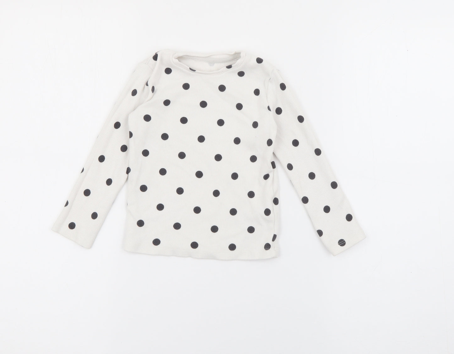 F&F Baby White Polka Dot Cotton Pullover Jumper Size 18-24 Months