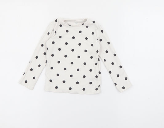 Front view of F&F Baby White Polka Dot Cotton jumper, size 18-24, Months