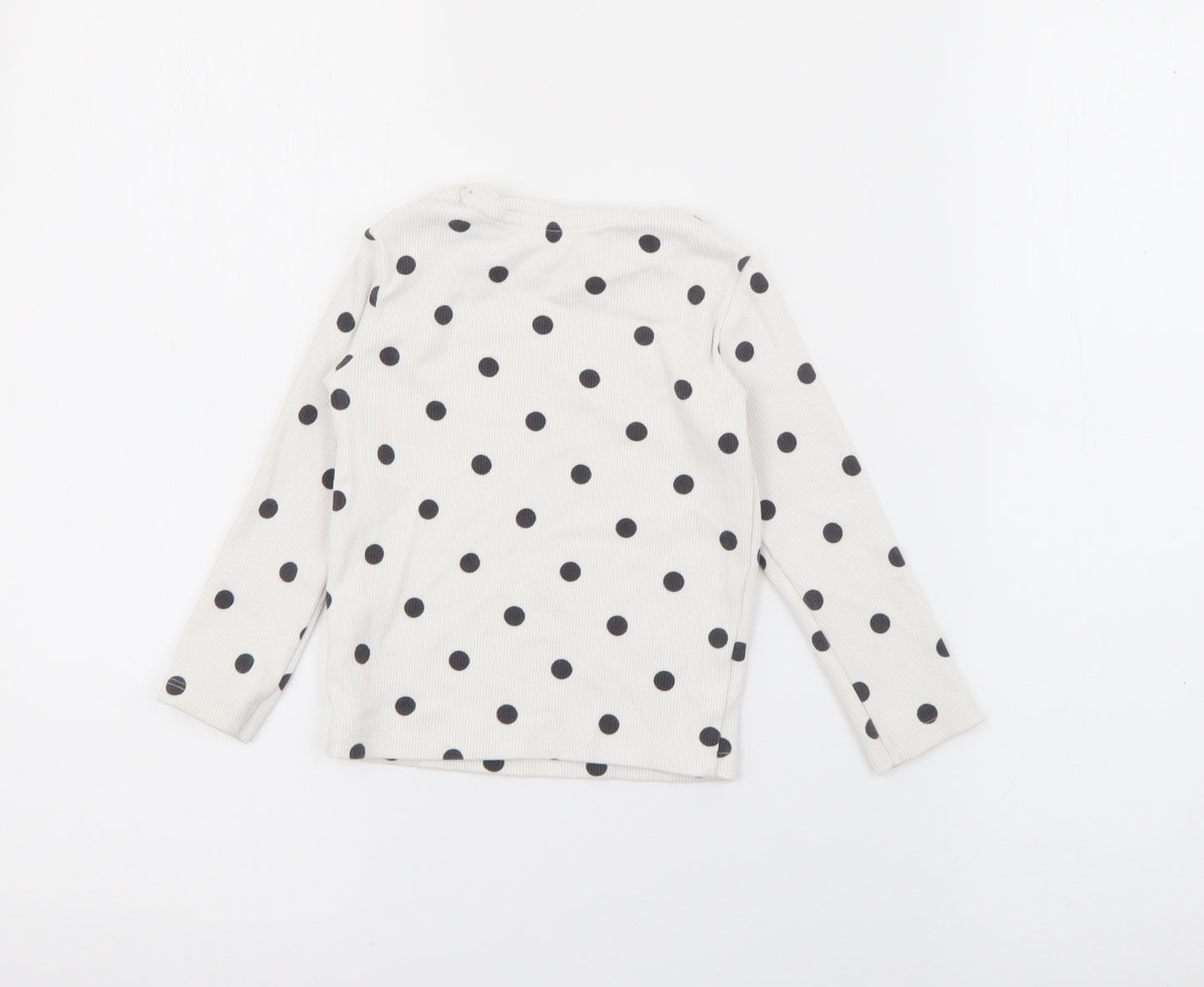 F&F Baby White Polka Dot Cotton Pullover Jumper Size 18-24 Months