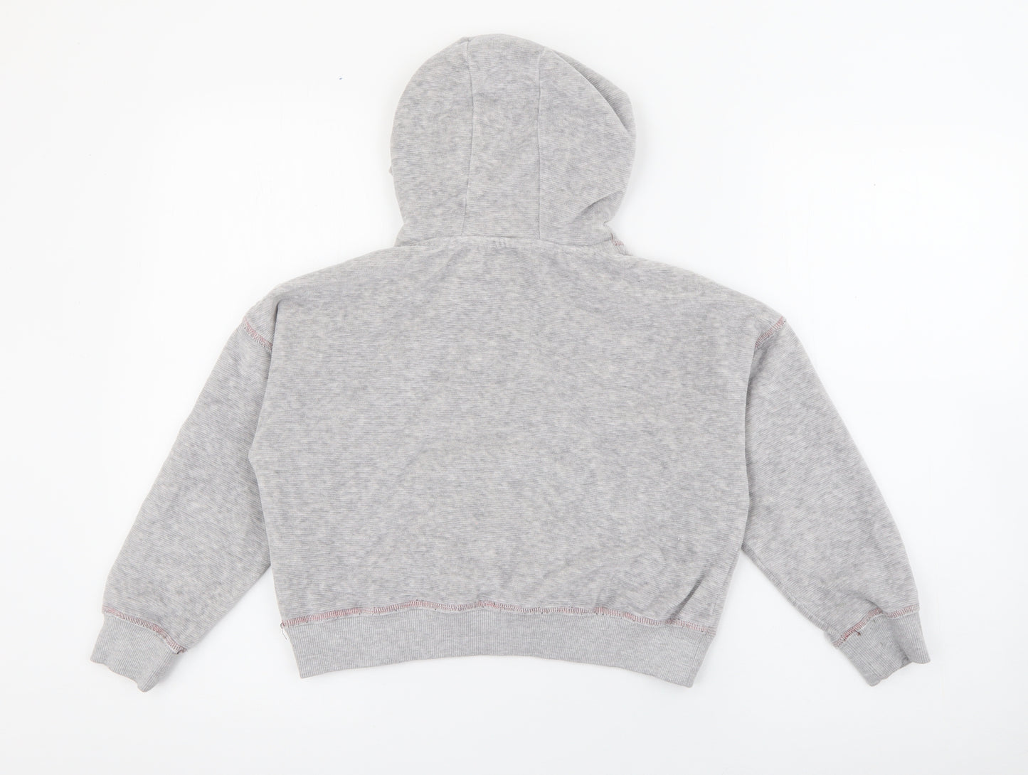 Marks and Spencer Girls Grey  Cotton Pullover Hoodie Size 10-11 Years