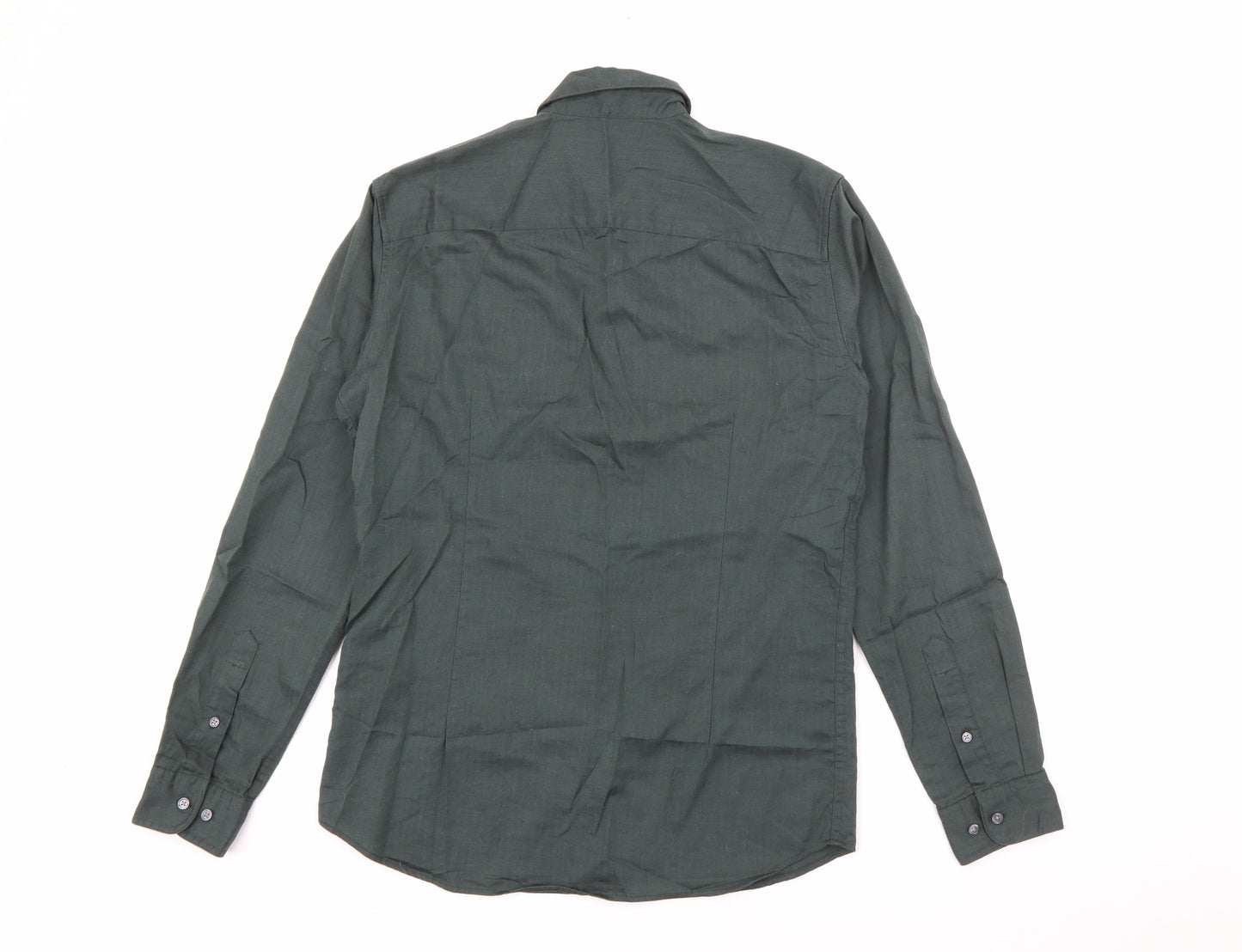 JACK & JONES Mens Green  Cotton  Button-Up Size S Collared Button