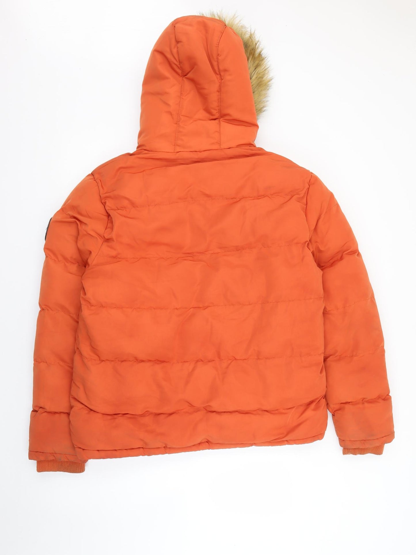 SoulCal&Co Womens Orange   Puffer Jacket Coat Size M  Zip