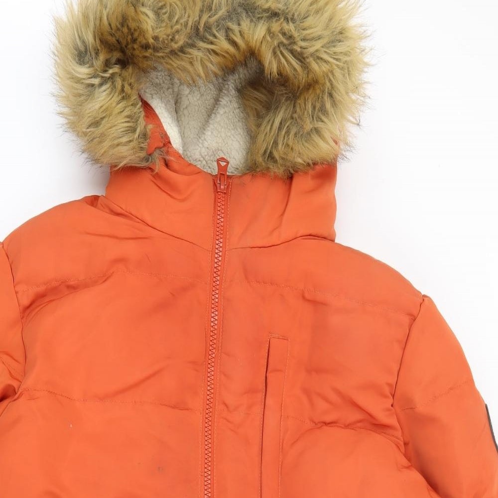 SoulCal&Co Womens Orange   Puffer Jacket Coat Size M  Zip