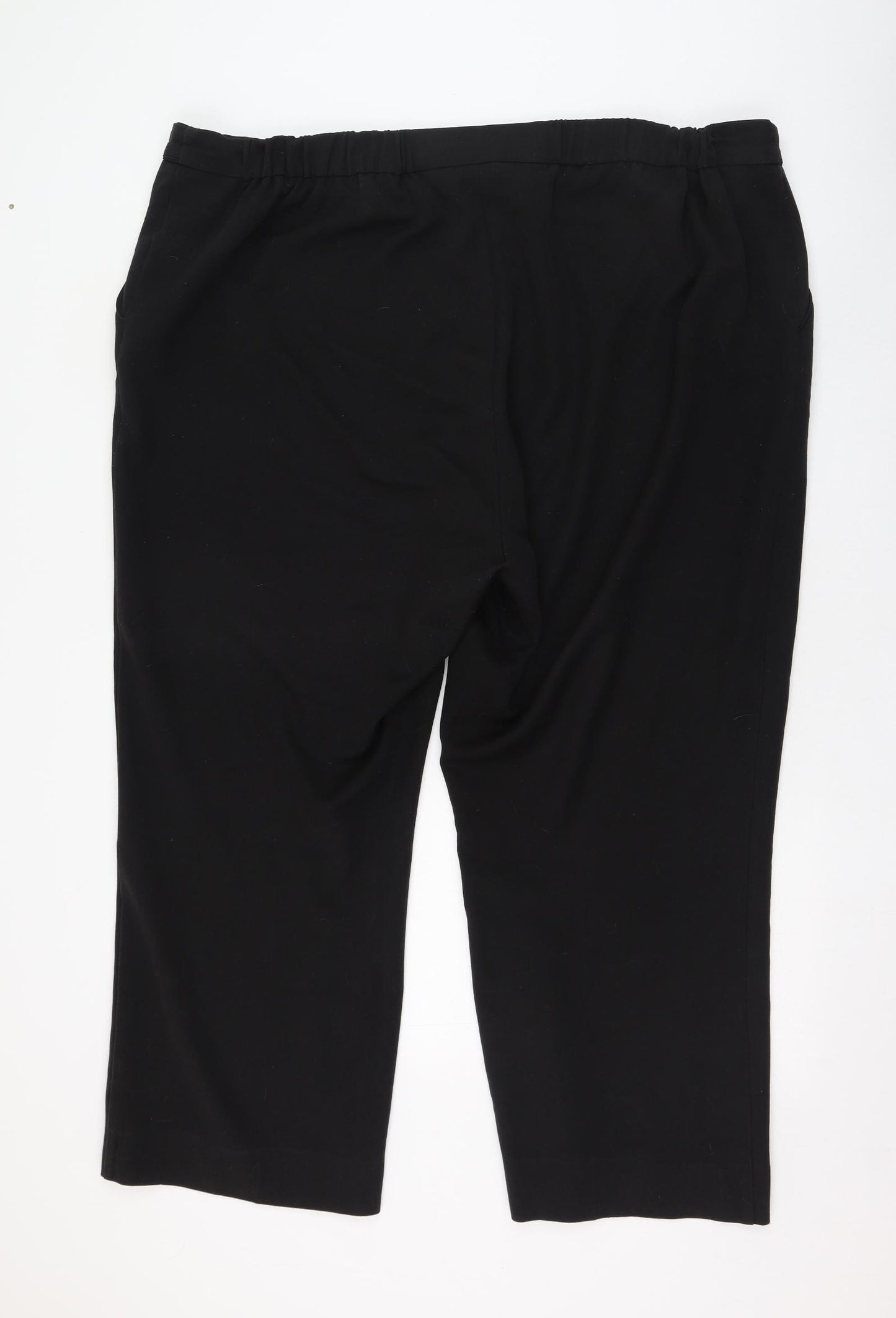 Evans Womens Black  Polyester Trousers  Size 26 L26 in Regular