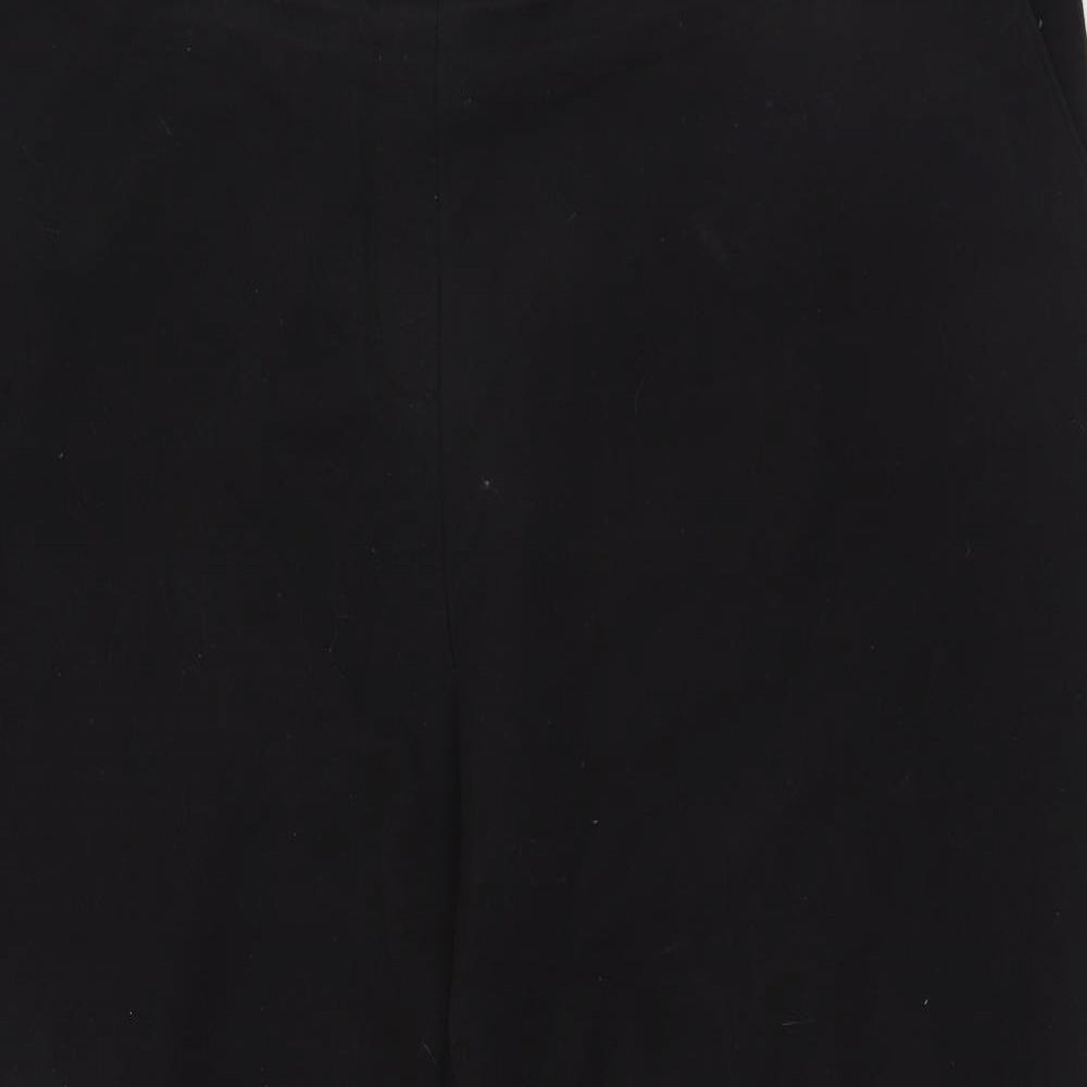 Evans Womens Black  Polyester Trousers  Size 26 L26 in Regular