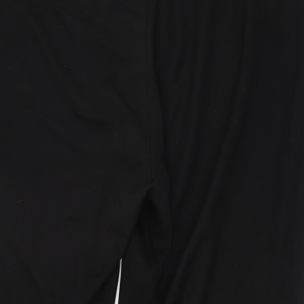 Evans Womens Black  Polyester Trousers  Size 26 L26 in Regular