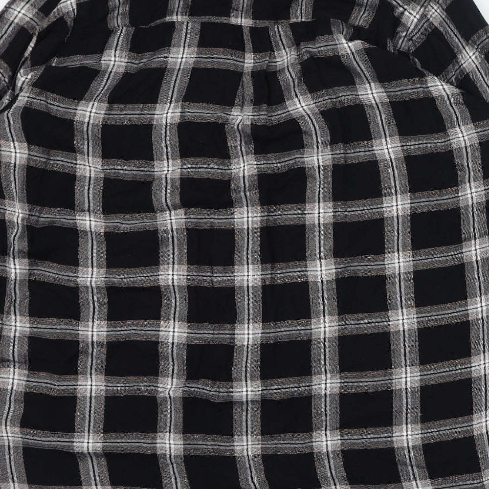 Yours Womens Black Check Viscose Basic Blouse Size 24 Collared