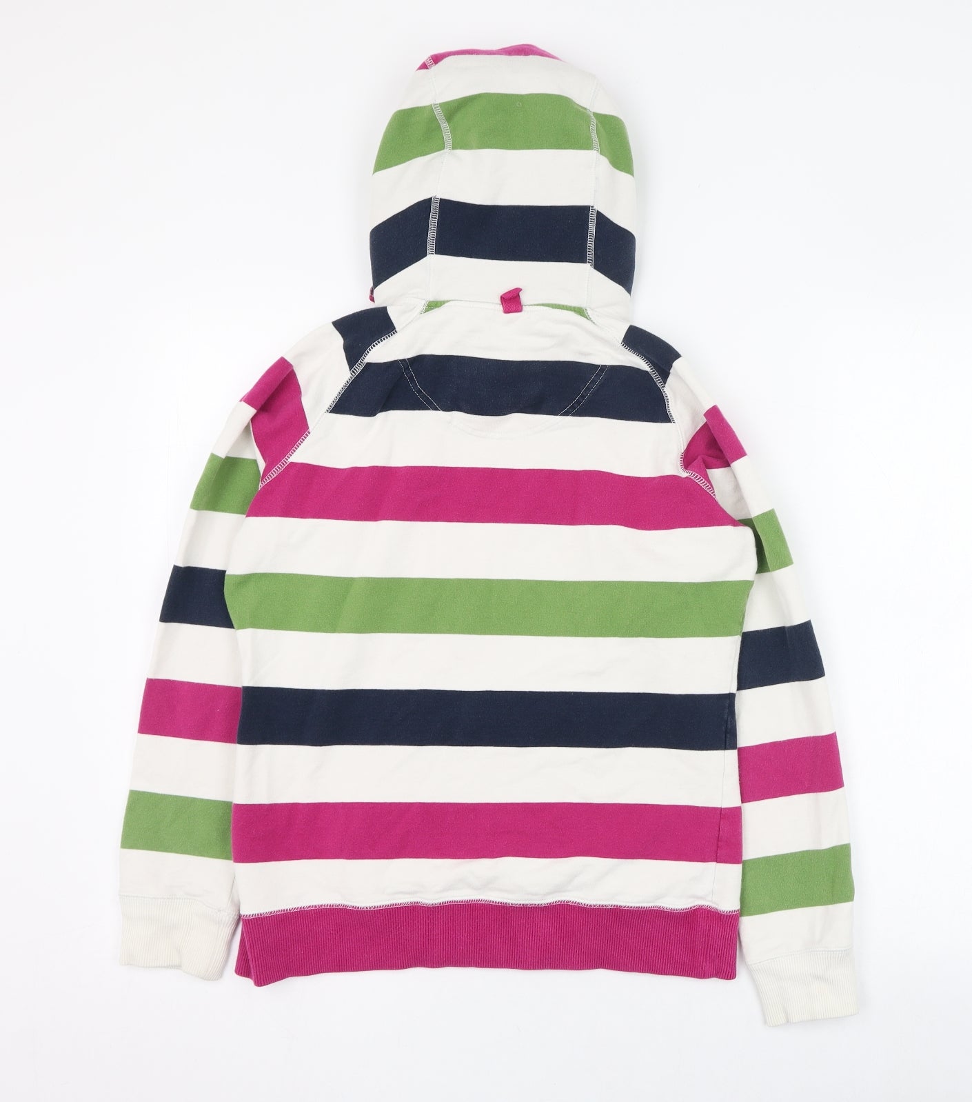 Joules Womens Ivory Striped Cotton Pullover Hoodie Size 10  Pullover