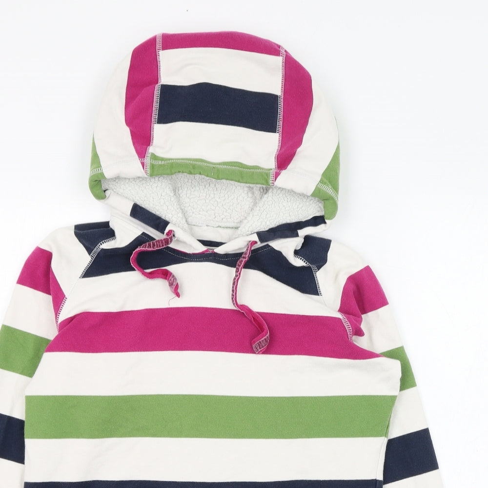 Joules Womens Ivory Striped Cotton Pullover Hoodie Size 10  Pullover