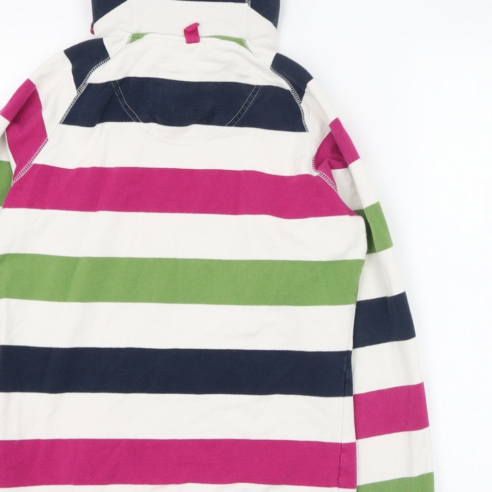 Joules Womens Ivory Striped Cotton Pullover Hoodie Size 10  Pullover