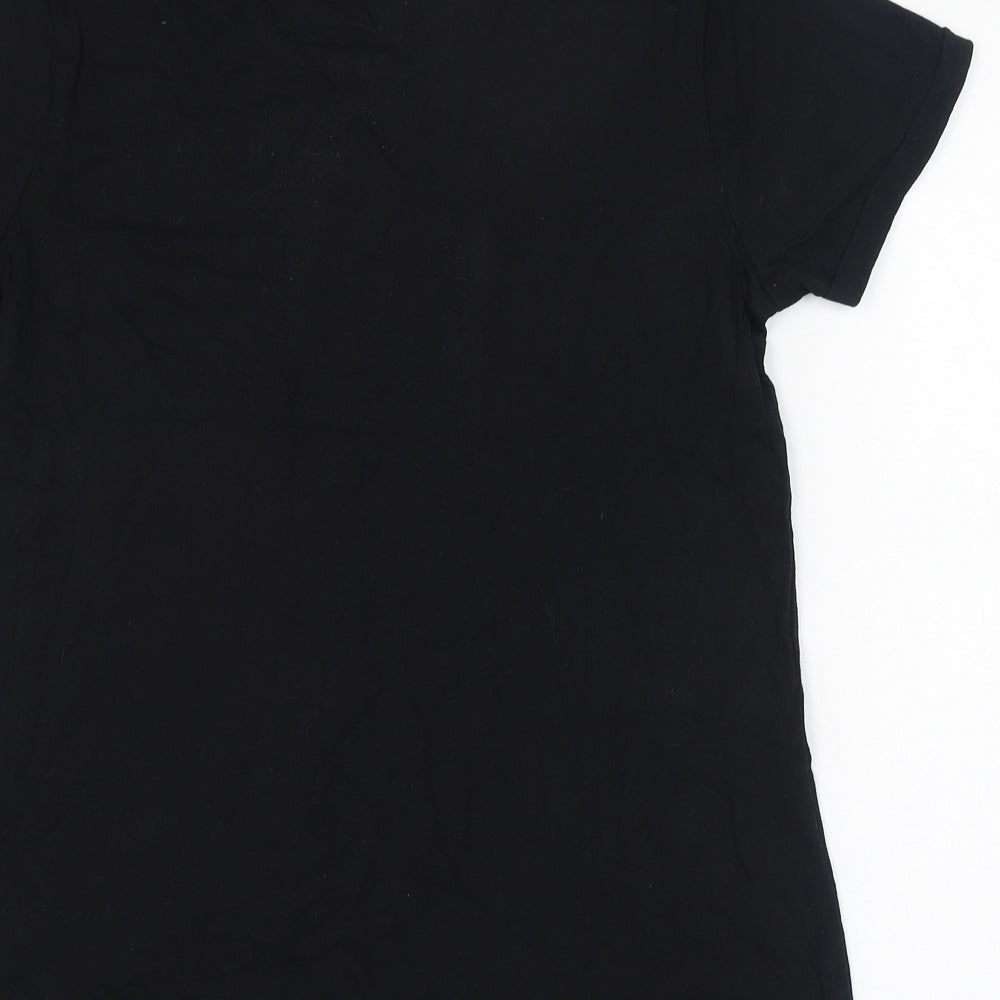 Paramour Womens Black  Polyester Basic T-Shirt Size 12 Round Neck - Tropical vibes