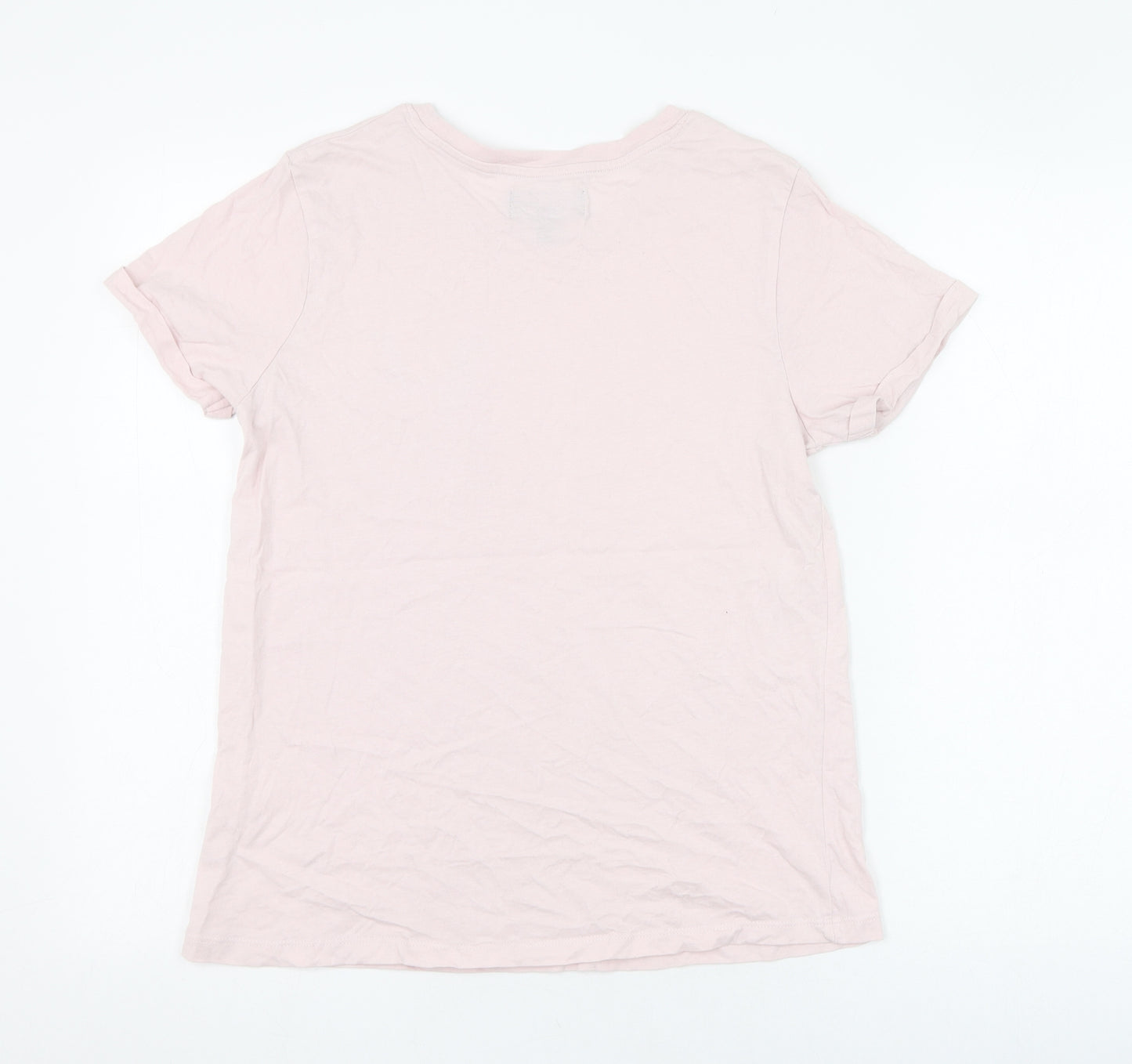 Paramour Womens Pink  Cotton Basic T-Shirt Size 12 Round Neck