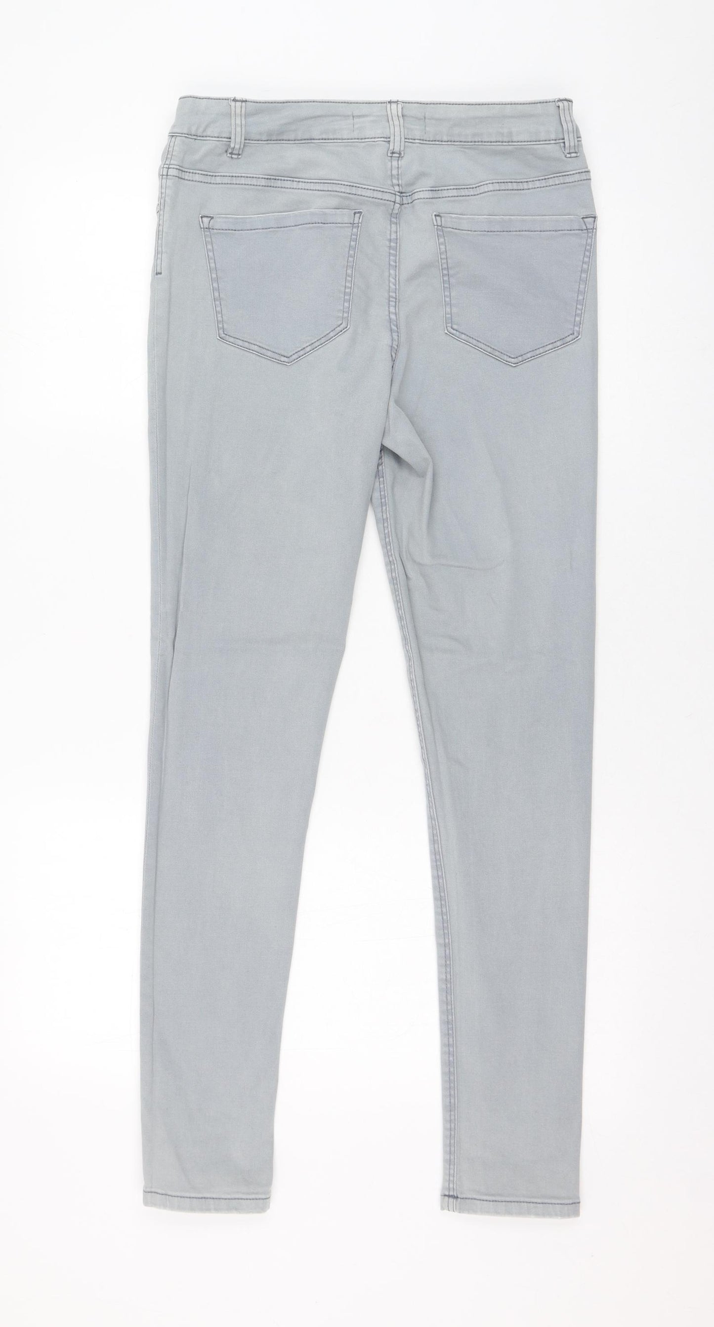 George Womens Grey  Cotton Skinny Jeans Size 12 L28 in Regular Zip
