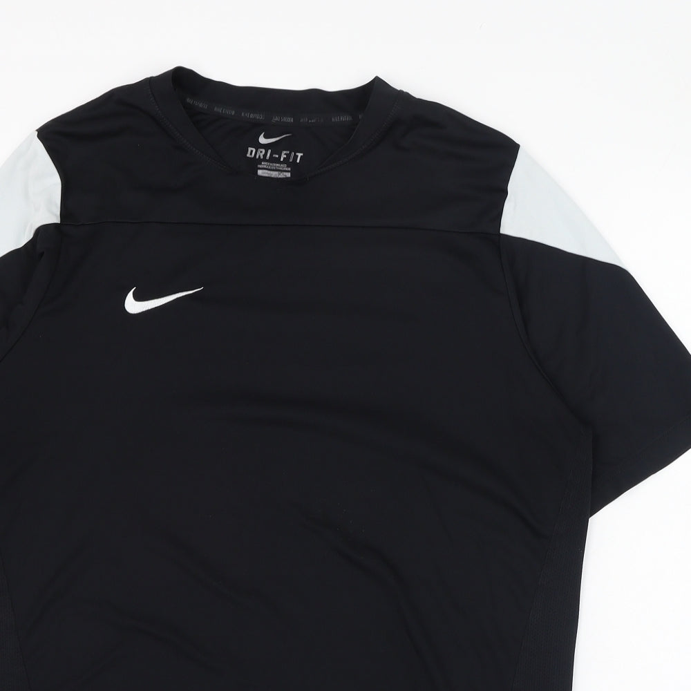 Nike Mens Black  Polyester Basic T-Shirt Size L Round Neck Pullover
