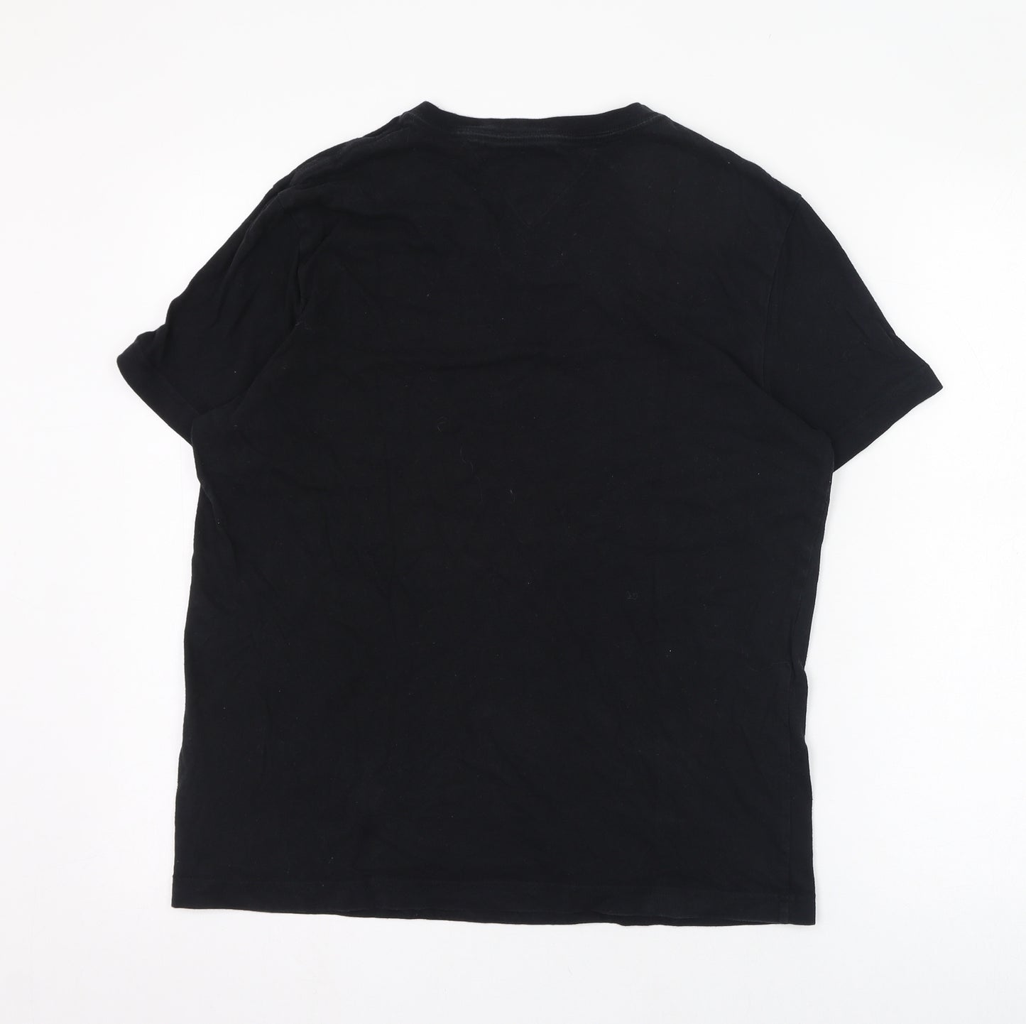 Tommy Hilfiger Mens Black  Cotton  T-Shirt Size M V-Neck