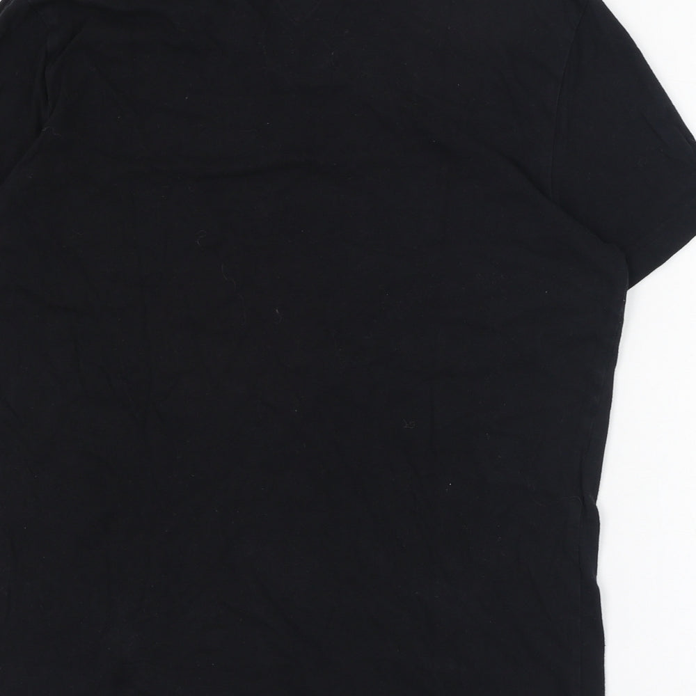 Tommy Hilfiger Mens Black  Cotton  T-Shirt Size M V-Neck