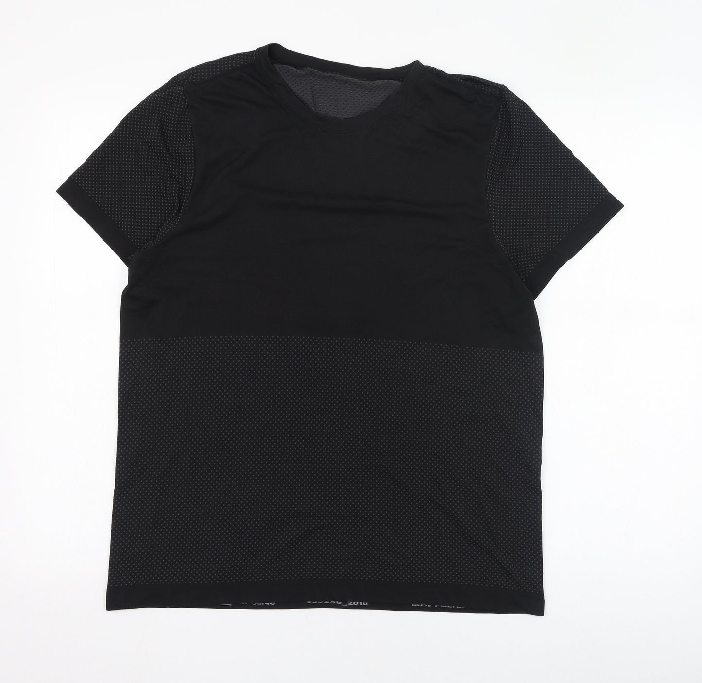 Crivit Mens Black  Polyester Basic T-Shirt Size M Round Neck Pullover