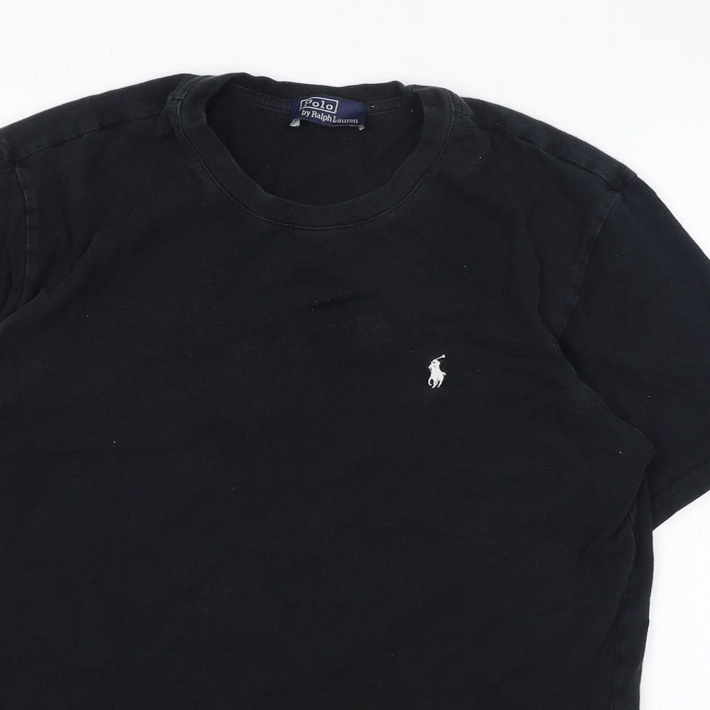 Ralph Lauren Mens Black  Cotton  T-Shirt Size L Round Neck