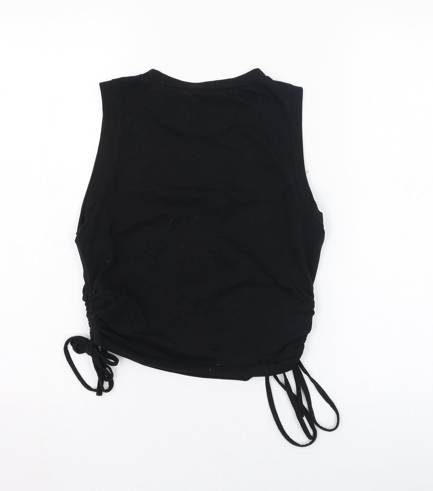 SheIn Womens Black  Polyester Basic Tank Size 8 Round Neck