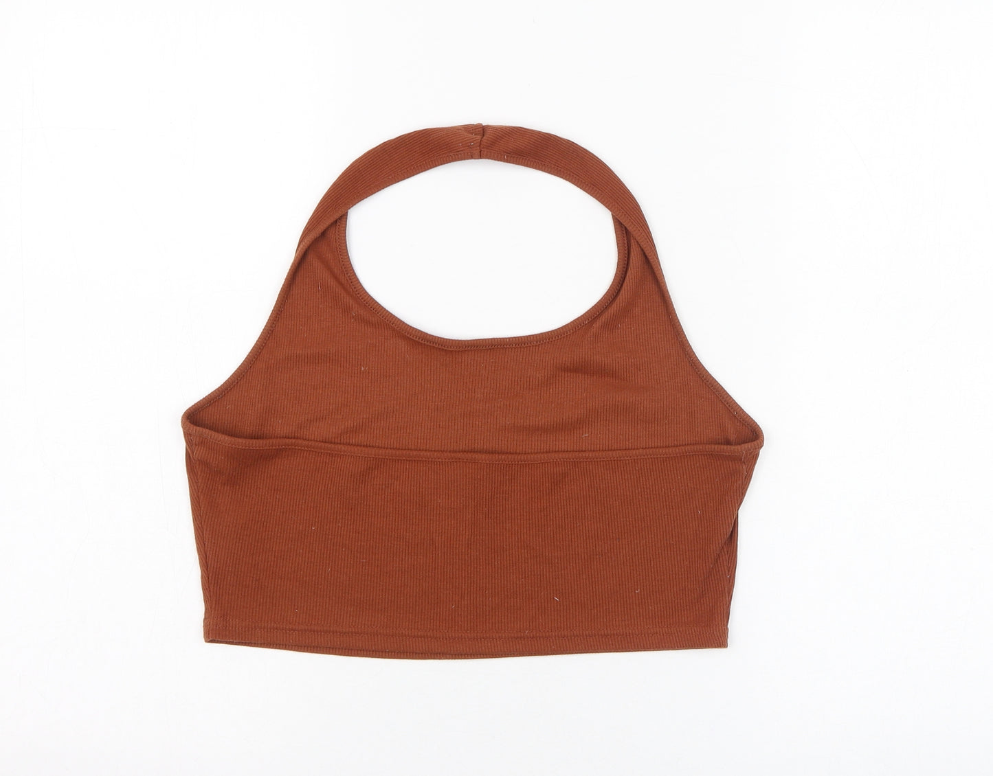 SheIn Womens Brown  Cotton Basic Tank Size 8 Halter