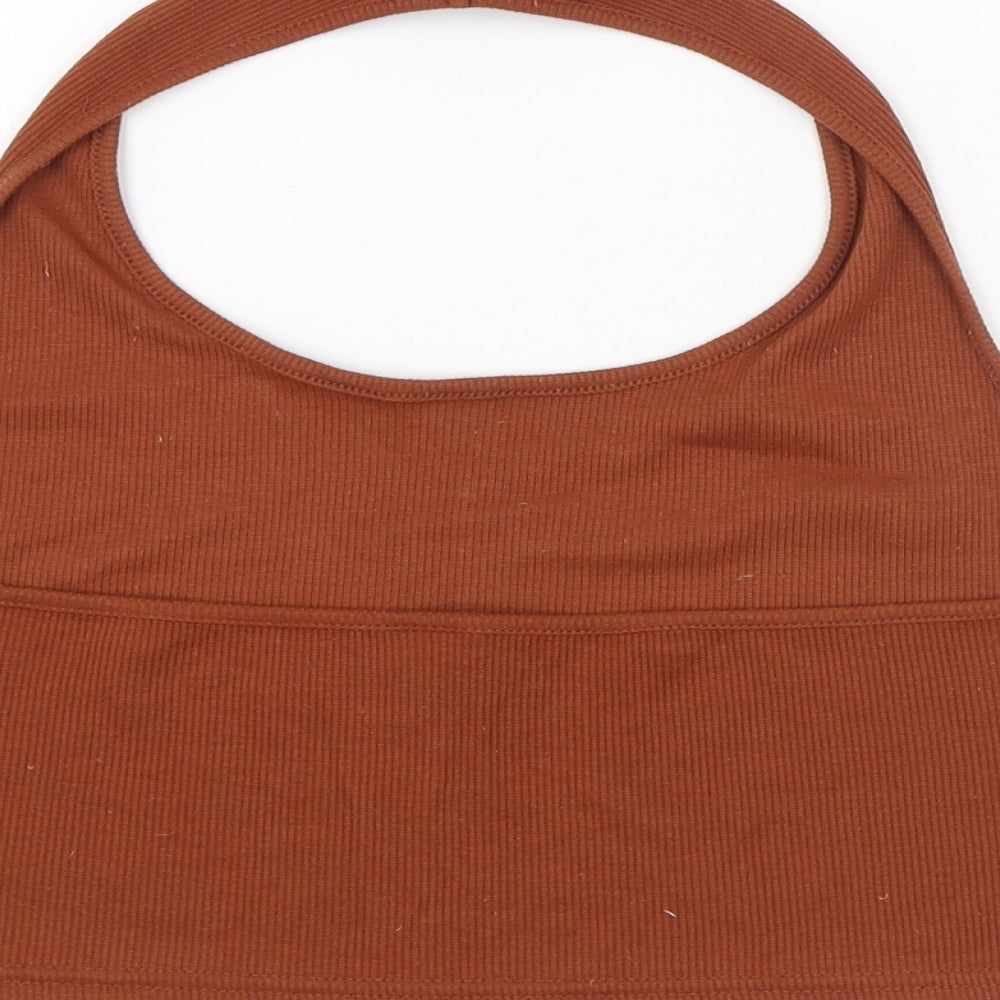 SheIn Womens Brown  Cotton Basic Tank Size 8 Halter