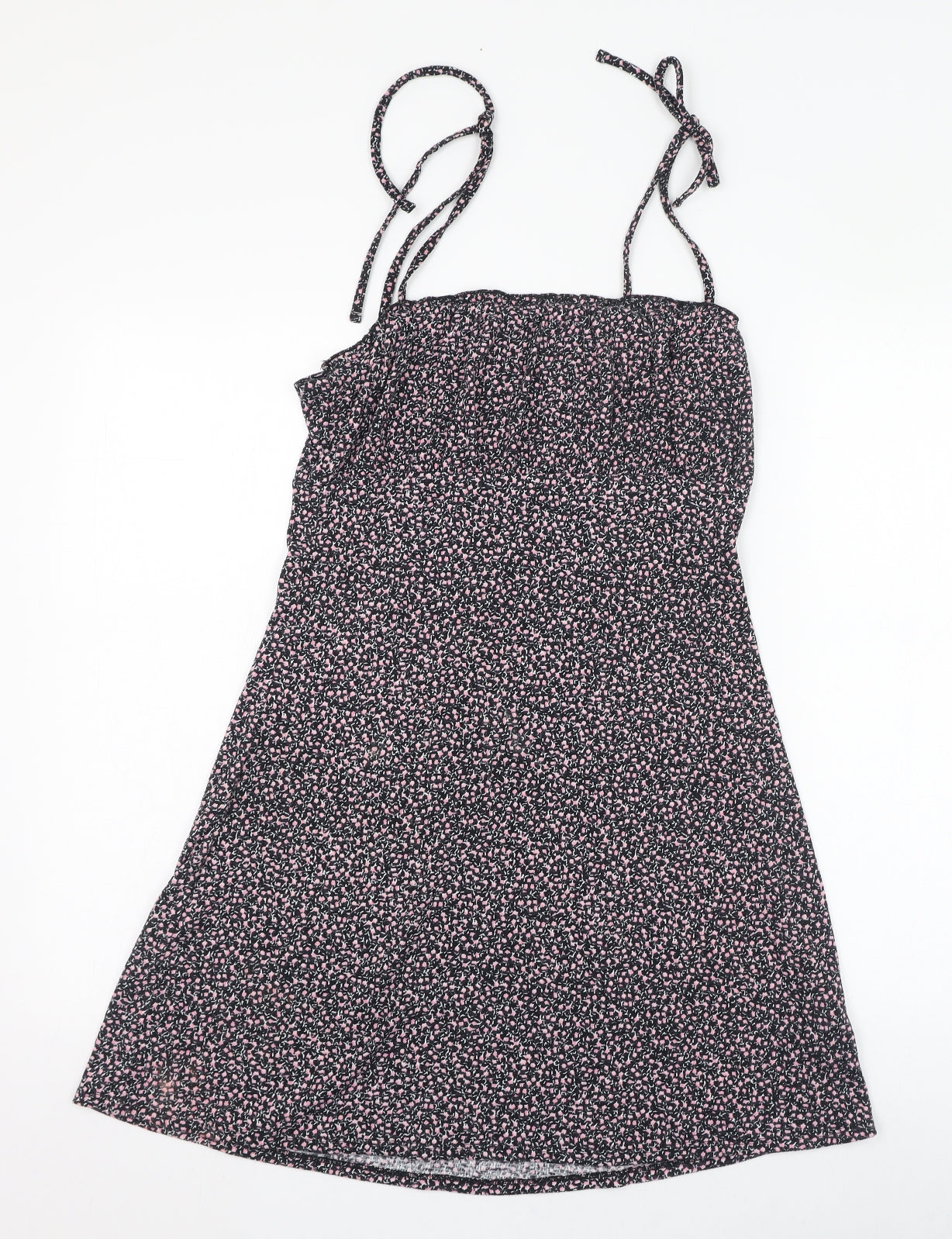 H&M Womens Black  Polyester A-Line  Size S  Square Neck Pullover