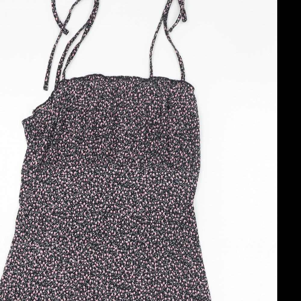 H&M Womens Black  Polyester A-Line  Size S  Square Neck Pullover