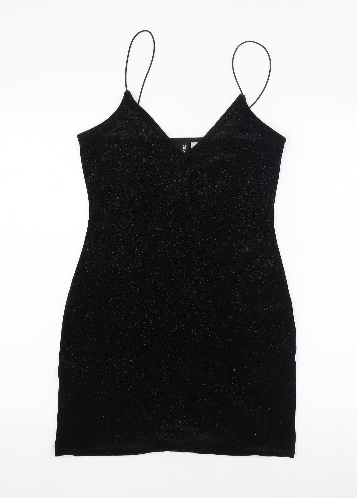 H&M Womens Black  Polyester Pencil Dress  Size S  V-Neck Pullover