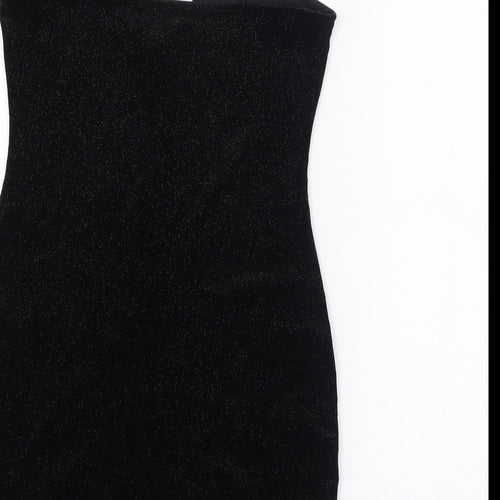 H&M Womens Black  Polyester Pencil Dress  Size S  V-Neck Pullover