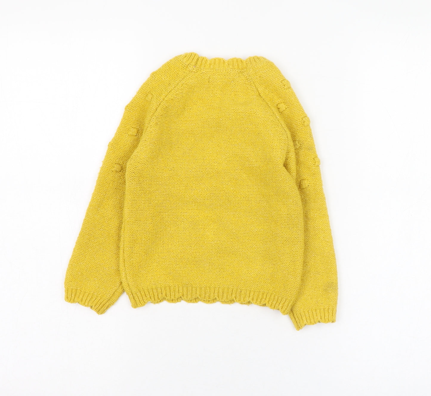 Primark Girls Yellow Round Neck  Polyester Pullover Jumper Size 3-4 Years  Pullover