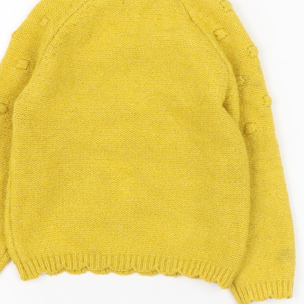 Primark Girls Yellow Round Neck  Polyester Pullover Jumper Size 3-4 Years  Pullover