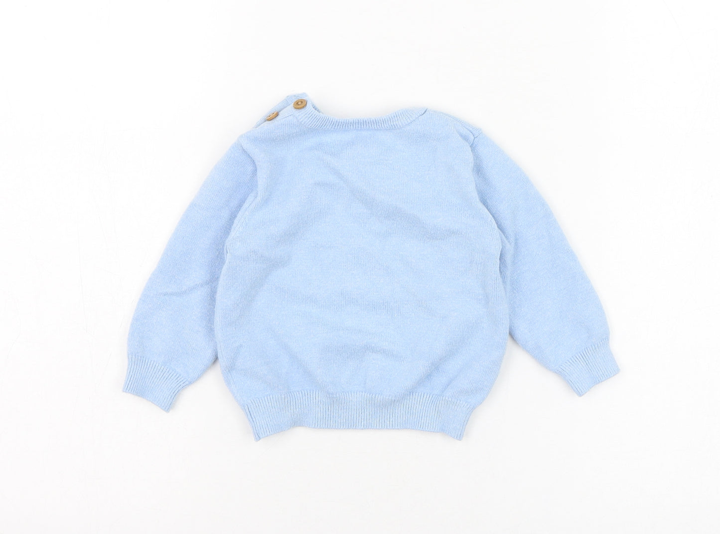Nutmeg Boys Blue  Viscose Pullover Jumper Size 6-9 Months  Pullover - Teddy bear