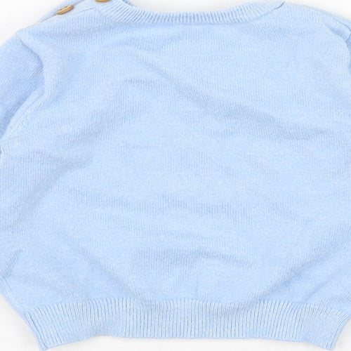 Nutmeg Boys Blue  Viscose Pullover Jumper Size 6-9 Months  Pullover - Teddy bear