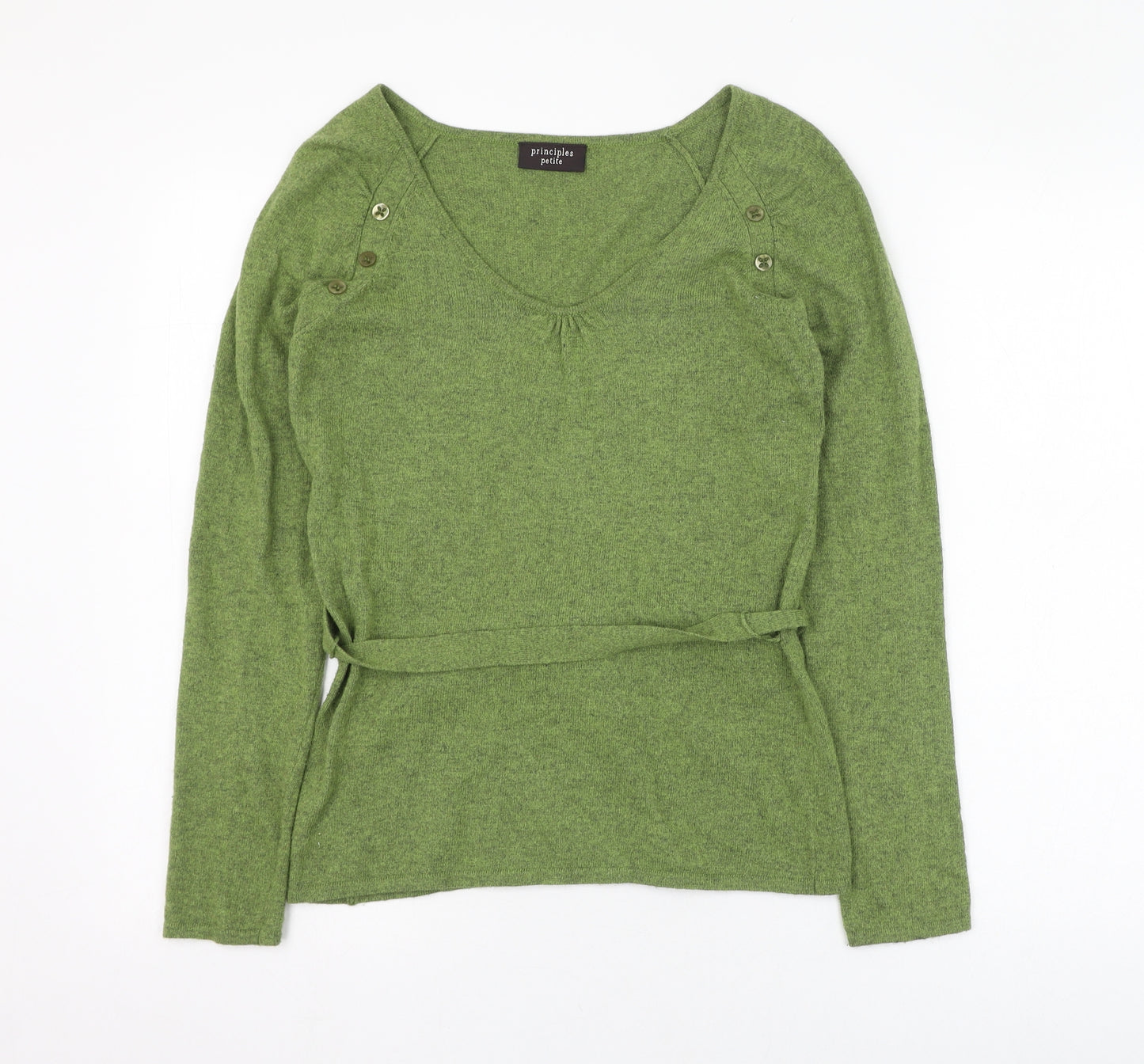 Principles Womens Green Round Neck  Cotton Pullover Jumper Size 8