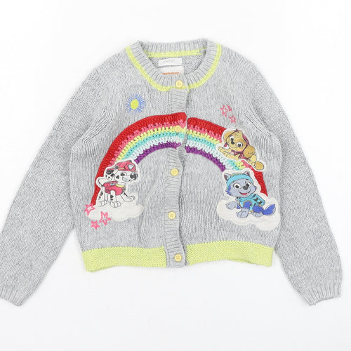 NEXT Girls Green Round Neck  Acrylic Cardigan Jumper Size 2-3 Years  Button - Paw Patrol