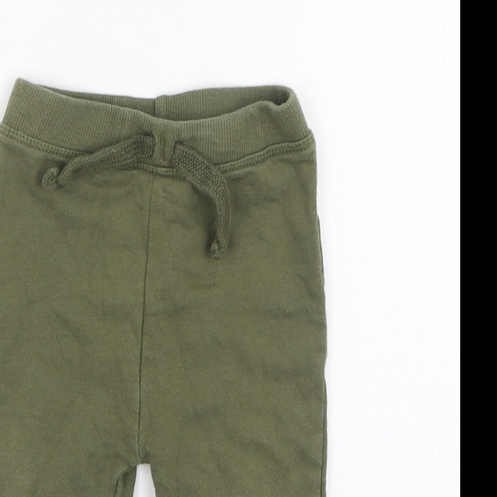 Peacocks Boys Green  Cotton Jogger Trousers Size 3-6 Months  Pullover
