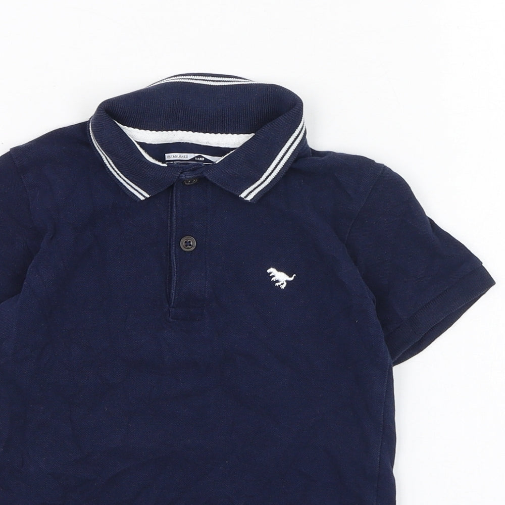 NEXT Boys Blue  Cotton Basic Polo Size 2-3 Years Collared Pullover