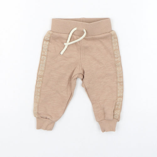 Primark Girls Brown  Cotton Jogger Trousers Size 3-6 Months  Pullover - Look out