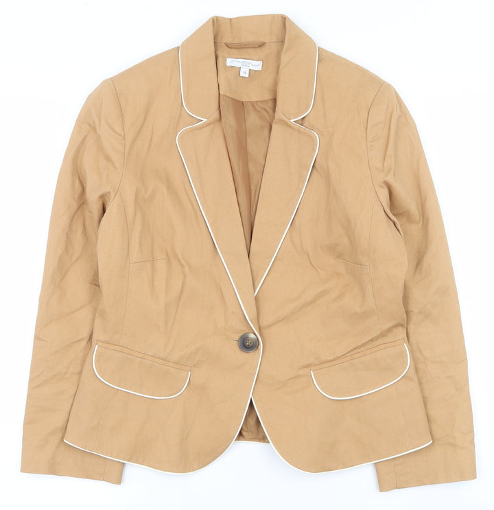 New Look Womens Brown Jacket Size 12 Button