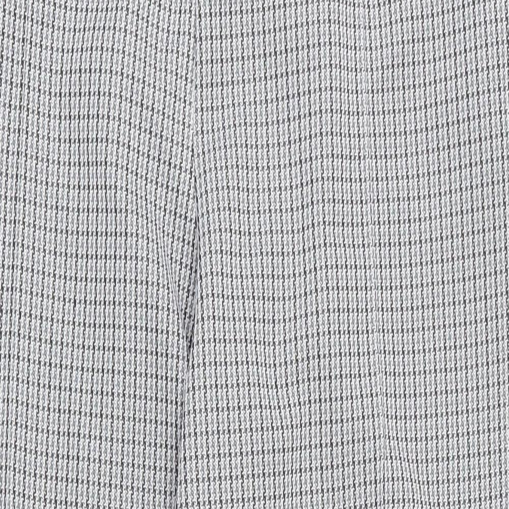Marks Womens Grey Geometric Polyester Capri Trousers Size 22 L25 in Regular