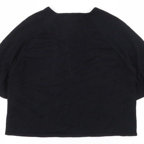 Marks and Spencer Womens Black V-Neck  Viscose Cardigan Jumper Size M   - Cropped, Flared sleeves