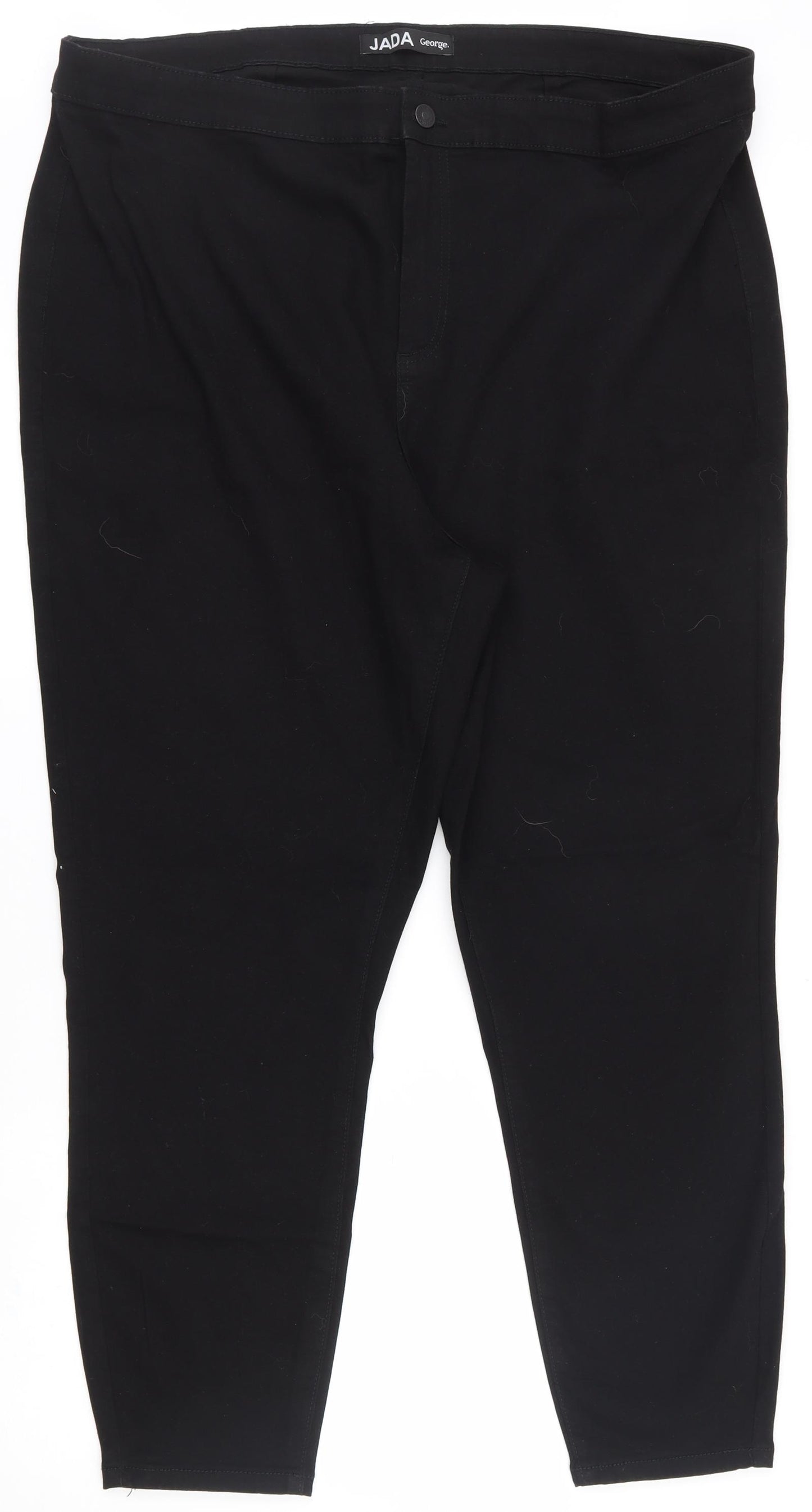 George Womens Black  Cotton Straight Jeans Size 24 L27.5 in Regular Zip