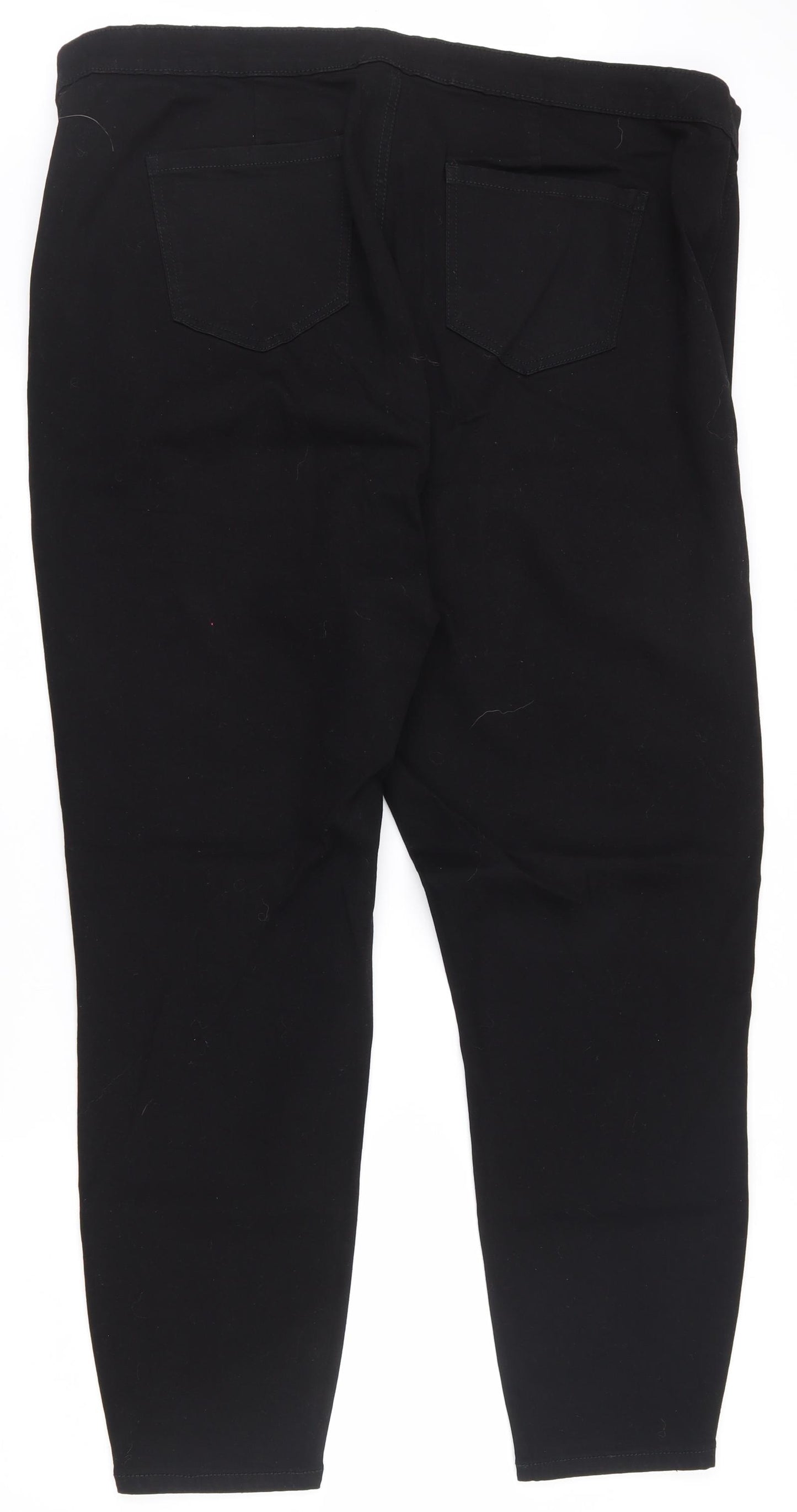George Womens Black  Cotton Straight Jeans Size 24 L27.5 in Regular Zip