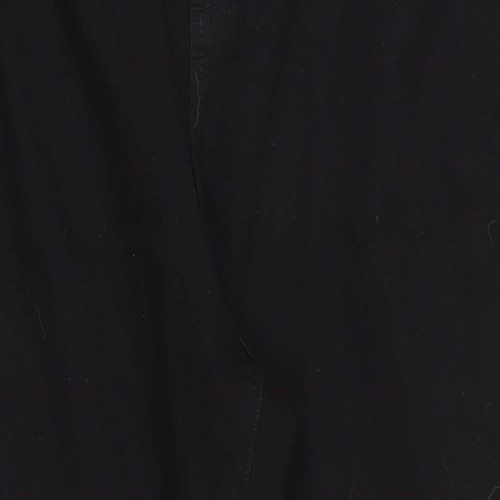 George Womens Black  Cotton Straight Jeans Size 24 L27.5 in Regular Zip
