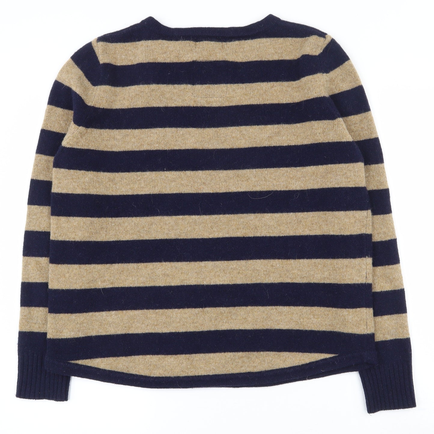 Le Mont S'michel Womens Brown Round Neck Striped Wool Pullover Jumper Size L