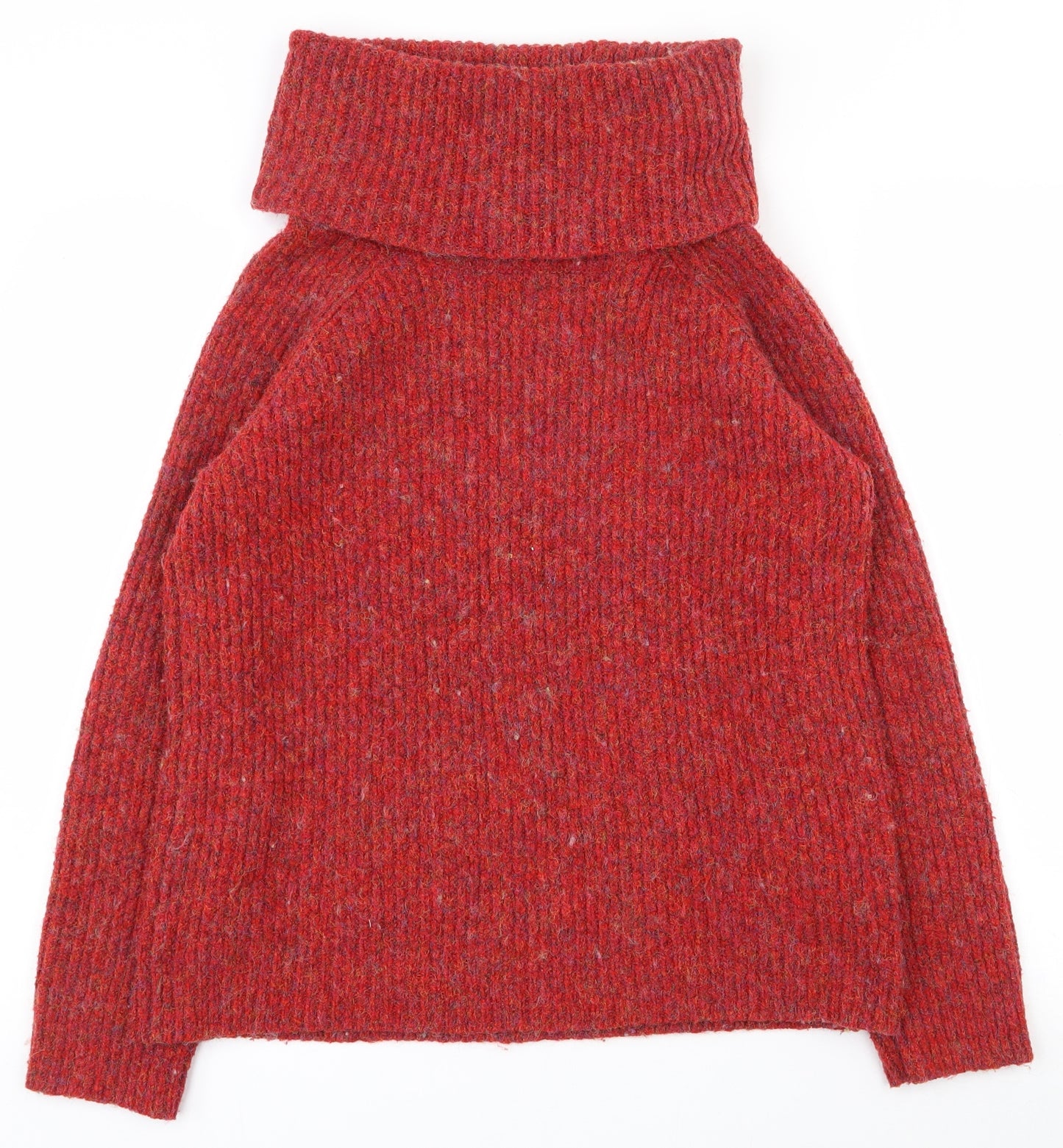 Papaya Womens Red Roll Neck  Polyester Pullover Jumper Size M